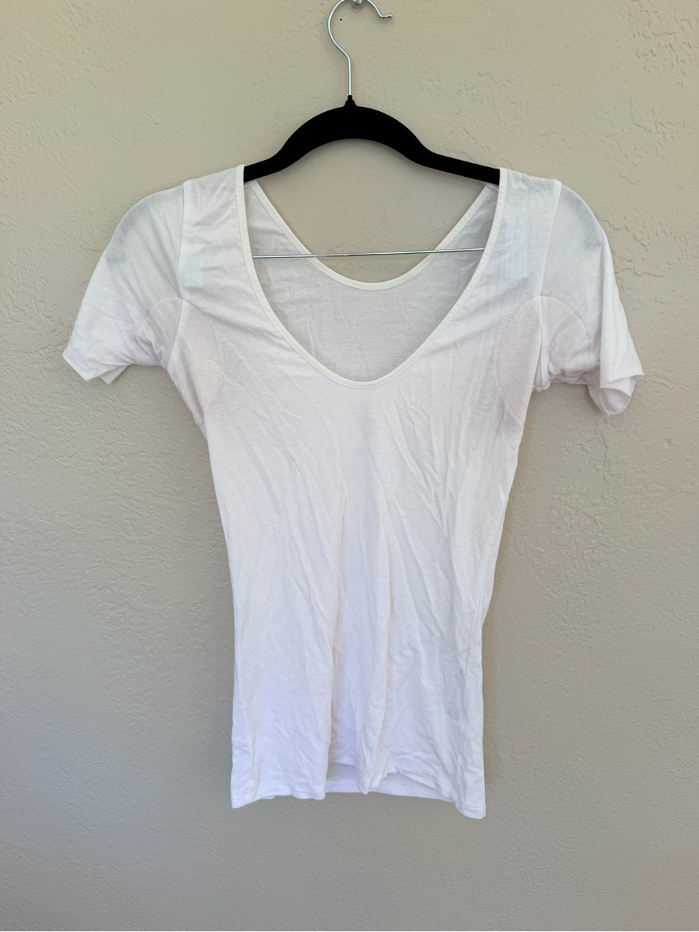 Women’s White Scoop undershirt sweat tee
